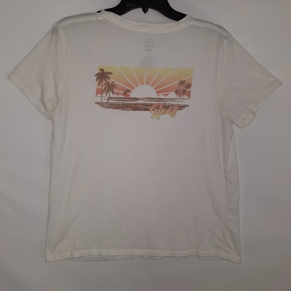 Reef T-Shirt Men's Size M Off White‎ Short Sleeve Crew Neck California Surf